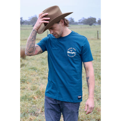 Wrangler Mens Mario S/S Tee - Denim