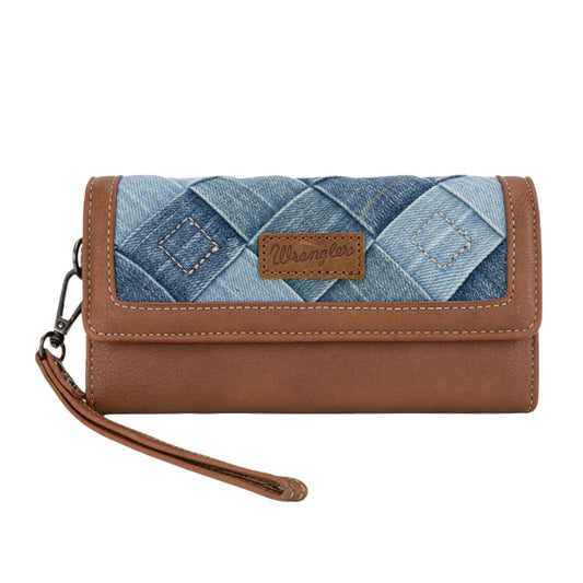 Wrangler Denim Patchwork Wallet - Denim