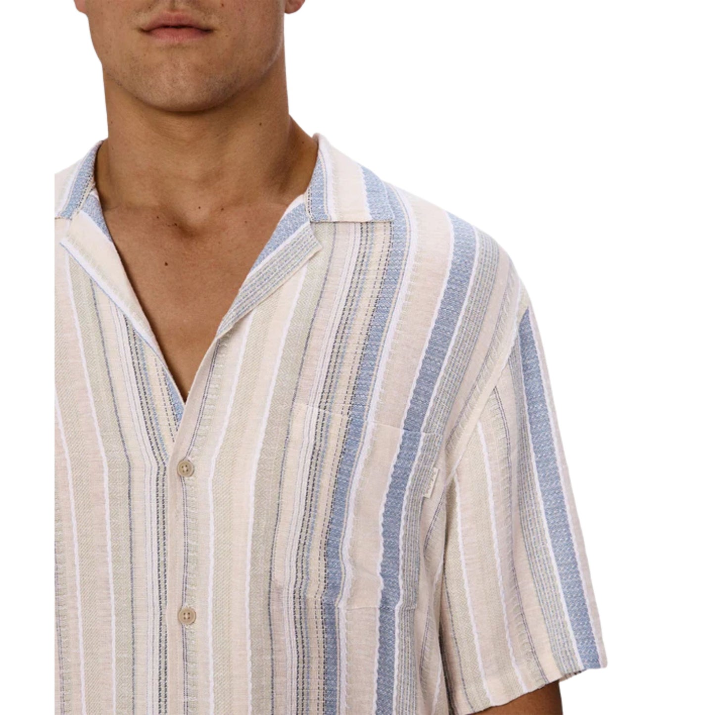 Industrie The Oakfield Short Sleeve Shirt - Blue Multi