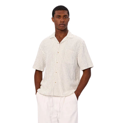 Industrie The Gilcrest Short Sleeve Shirt - White / Navy