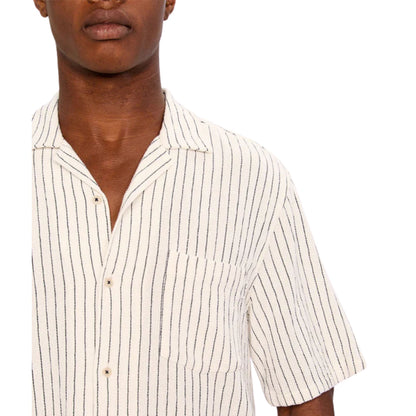 Industrie The Gilcrest Short Sleeve Shirt - White / Navy