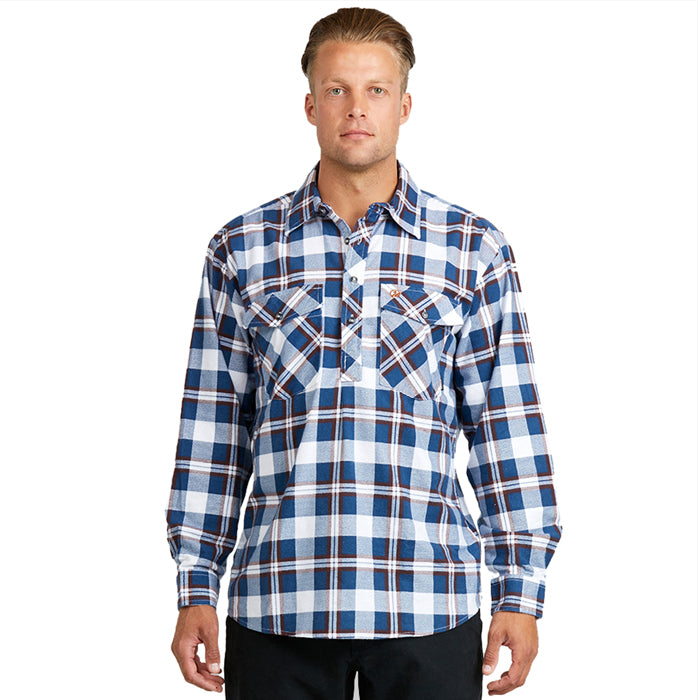 Swanndri Men's Egmont Long Sleeve Shirt - Navy Check