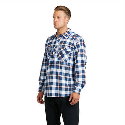 Swanndri Men's Egmont Long Sleeve Shirt - Navy Check